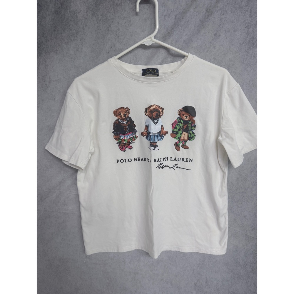 Polo Ralph Lauren Polo Bear Graphic T-Shirt White Short Sleeve Crewneck Tee